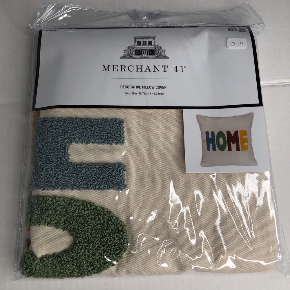 merchant 41 pillow cover HOME Pride Rainbow Canvas Punch Embroidery NIP